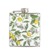 Flasques Branches de citron avec fleurs et fruits sur blanc (Devant)