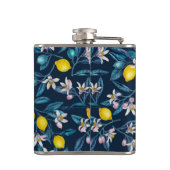 Flasques Branches de citron avec fleurs et fruits sur le bl (Dos)