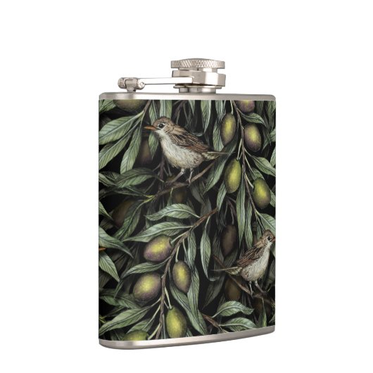 Flasques Branches d'olivier et Parulines (Droite)