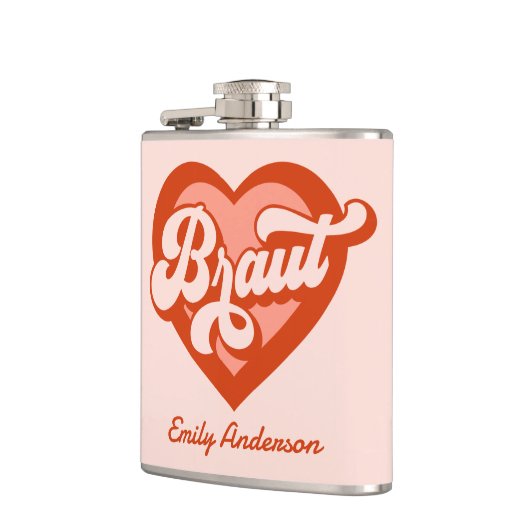 Flasques Braut Und Team Braut Bachelorette Retro Herz (Gauche)