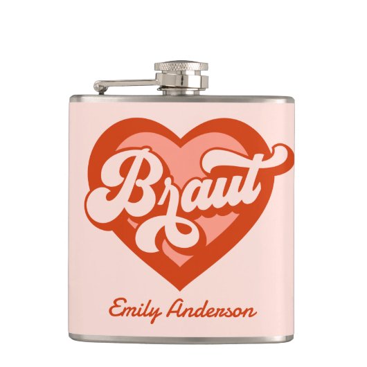 Flasques Braut Und Team Braut Bachelorette Retro Herz (Devant)