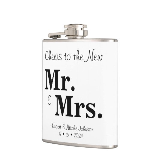 Flasques Bravo au nouveau M. & Mme Vinyl Wrapped Flask (Gauche)