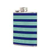 Flasques Brayures blanches et vertes motif avec bleu marine (Gauche)