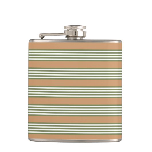 Flasques Brayures vert olive et blanc motif avec bronze (Devant)