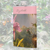 Flasques Brazilian Cattelya Orchid Hummingbird Monogrammed