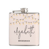 Flasques Bridesmaid Blush rose moderne Script (Devant)