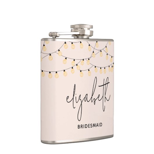 Flasques Bridesmaid Blush rose moderne Script (Droite)