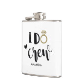 Flasques Bridesmaid I Do Crew noir et blanc (Gauche)