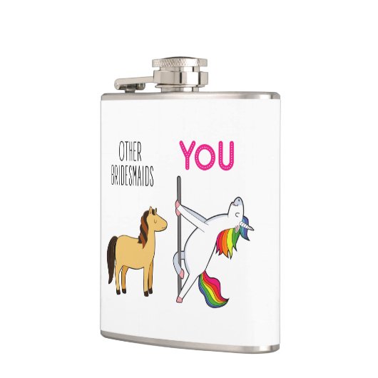 Flasques Bridesmaid Unicorn Funny Mariage (Gauche)
