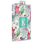Flasques Bright Tropical Floral avec Monogramme (Droite)
