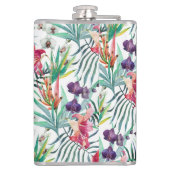 Flasques Bright Tropical Floral avec Monogramme (Dos)