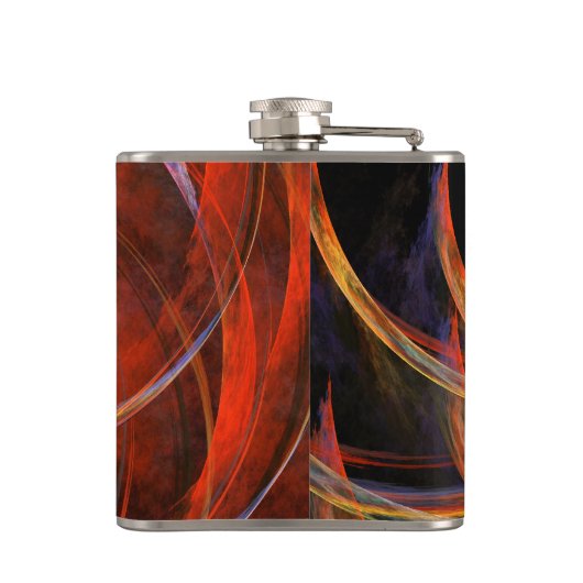 Flasques Briser le Cercle Vortex de Feu Art Abstrait (Dos)