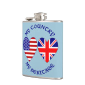 Flasques British USA Heart Flags Country Heritage (Gauche)