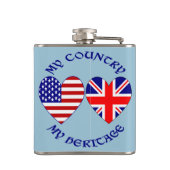Flasques British USA Heart Flags Country Heritage (Dos)