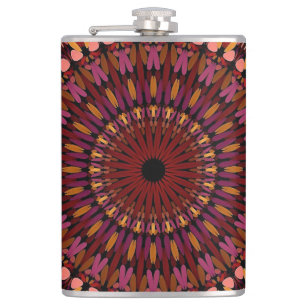 Flasques Brown Mandala Kaleidoscope Motif-48566