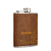 Flasques Brun Cuir-comme le monogramme de relief par (Droite)