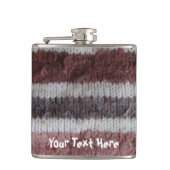 Flasques brun tricot rayures style vintage design amusant (Devant)