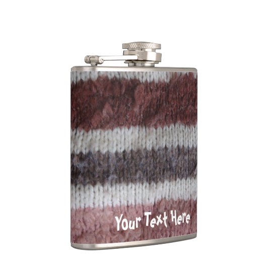 Flasques brun tricot rayures style vintage design amusant (Droite)