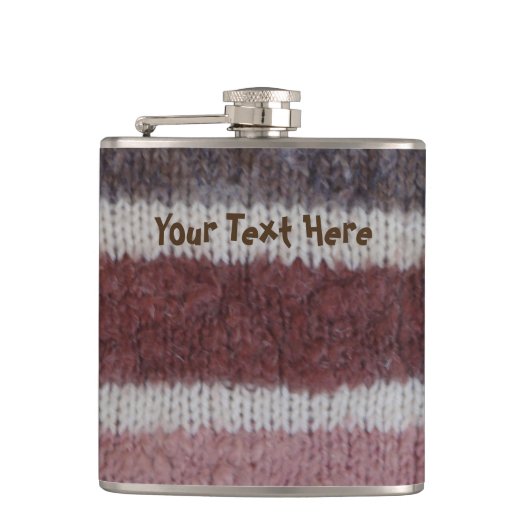 Flasques brun tricot rayures style vintage design amusant (Devant)