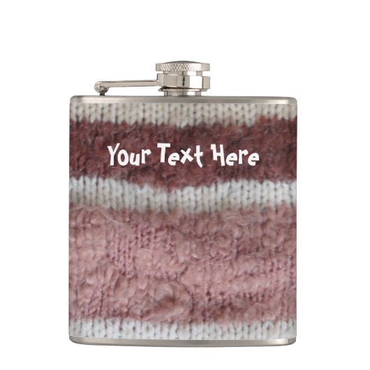 Flasques brun tricot rayures style vintage design amusant (Devant)