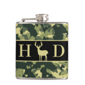 Flasques Buck Deer Chasse Monogramme Initiales (Devant)