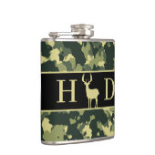 Flasques Buck Deer Chasse Monogramme Initiales (Droite)