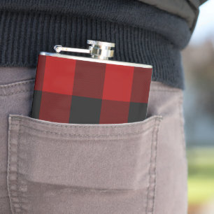 Flasques Buffalo Check Red and Black Carrés Plaid