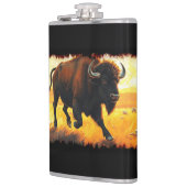 Flasques Buffalo des plaines - Exploitation d'oeuvres d'art (Gauche)