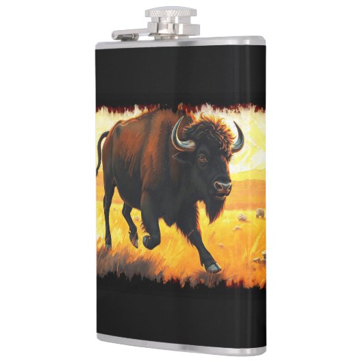 Flasques Buffalo des plaines - Exploitation d'oeuvres d'art (Gauche)