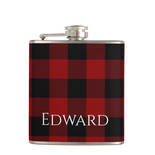 Flasques Buffalo Plaid sur mesure (Devant)