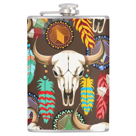 Flasques Buffalo Skull Native American Emblem (Devant)