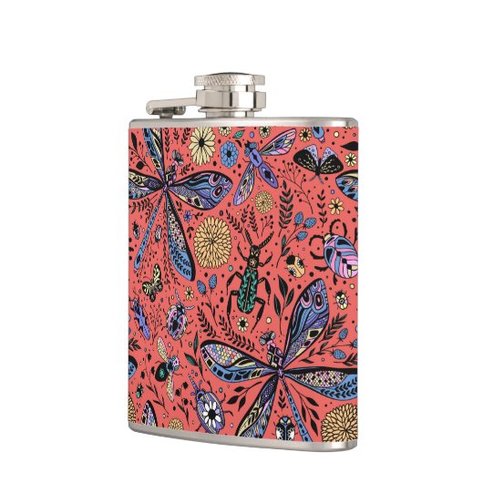 Flasques Bugs de Doodle sur corail rouge (Gauche)