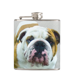 Flasques Bulldog Painting - Joli art original chien