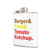 Flasques Burger & Fries & Tomato Ketchup. (Gauche)