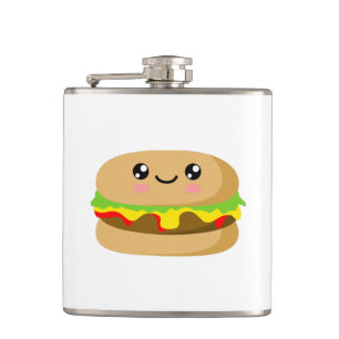 Flasques Burger Kawaii mignon.