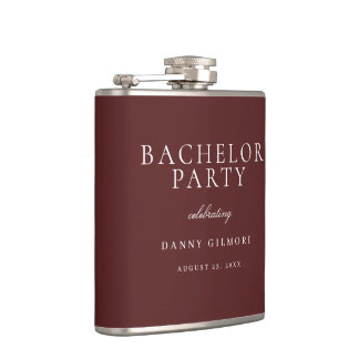 Flasques Burgundy Maroon Classic Mens Bachelor Party Cadeau