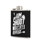 Flasques But Tir Swear Répéter Funny Dart Flask 6 oz. (Gauche)