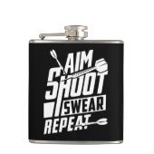 Flasques But Tir Swear Répéter Funny Dart Flask 6 oz. (Devant)