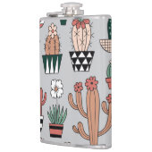 Flasques Cactus en fleurs mignons : Motif à main (Gauche)
