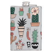 Flasques Cactus en fleurs mignons : Motif à main (Dos)