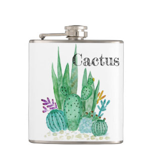 Flasques Cactus watercolor cacti flowers floral desert illu