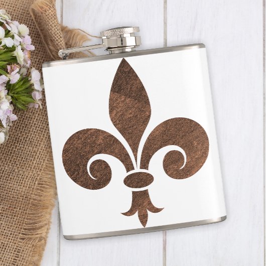 Flasques Cadeau de bar en cuivre Fleur De Lis