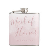 Flasques Cadeau de Demoiselle d'Honneur de Mariage Rose Pêc (Devant)