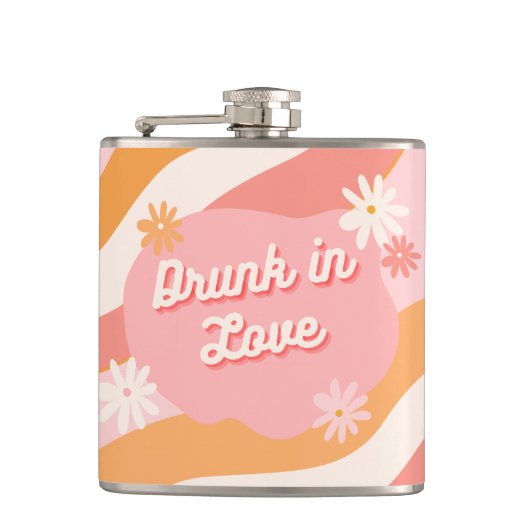 Flasques Cadeau de Fête de Fiançailles Rétro Rose Foncé Amo (Devant)