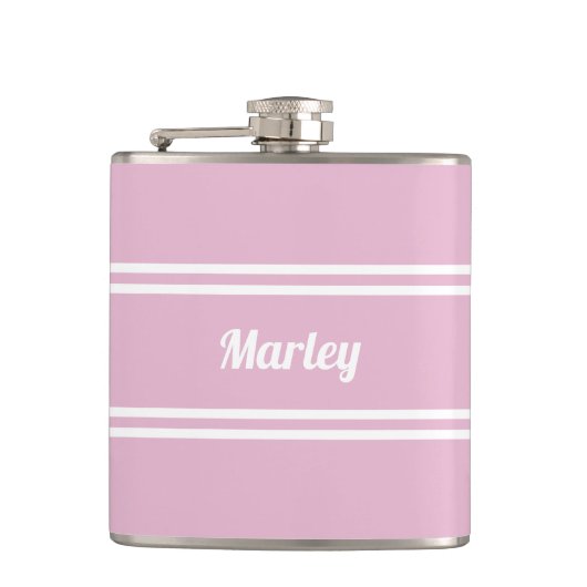 Flasques Cadeau de golf personnalisé rose et blanc moderne (Devant)