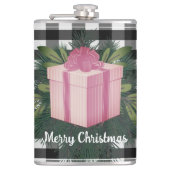 Flasques Cadeau de Noël Plaid Buffalo | Rose (Devant)