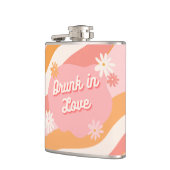 Flasques Cadeau de soirée de Bachelorette Rétro Rose Foncé  (Gauche)