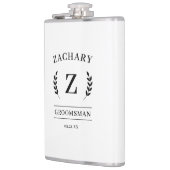 Flasques Cadeau Élégant Noir et Blanc Monogramme pour Garço (Gauche)