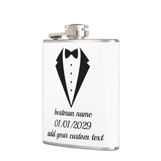 Flasques Cadeau Mariage personnalisé Tuxedo Design Flask (Gauche)