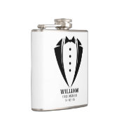 Flasques Cadeau moderne noir et blanc Tuxedo Groomsman (Droite)